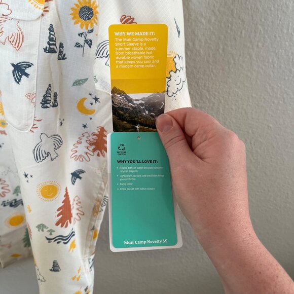 Marmot Muir Camp Novelty Short Sleeve Button Down Shirt L Cream multicolor - Picture 7 of 12